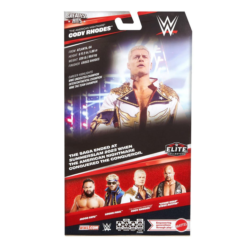 WWE Cody Rhodes Elite 9 close-up sculpt detailing facial features.