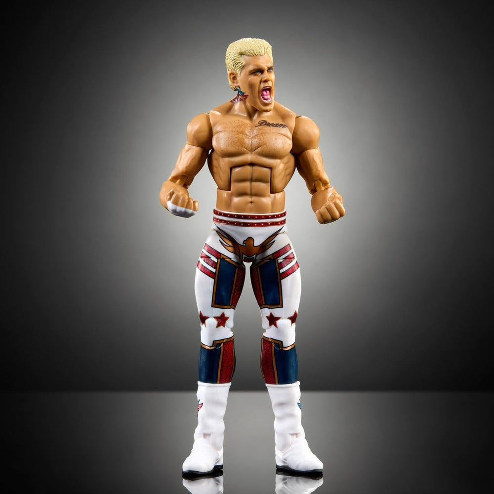 WWE Cody Rhodes Elite 9 dynamic pose for shelf storytelling.