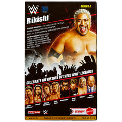 WWE Rikishi packaging from The Vault Ringside Exclusive highlighting collectible packaging