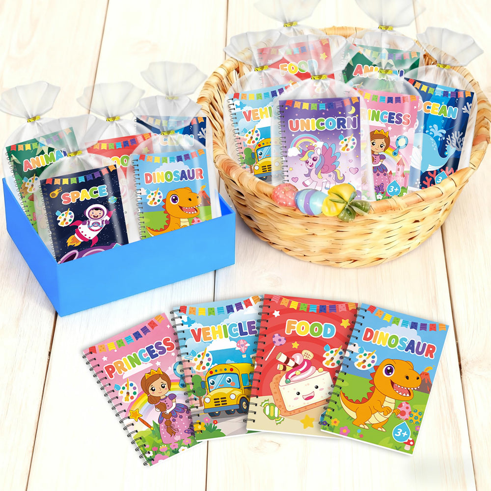 WWN mini coloring books image features compact, travel-friendly design for kids.