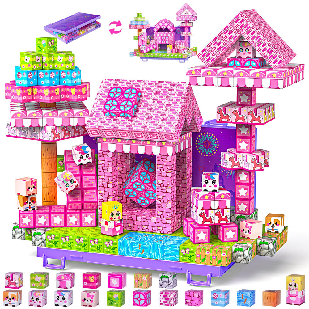 Wxlbr magnetic blocks castle park set—84-piece STEM play for imaginative builders.