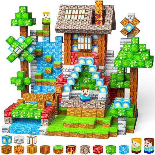 Wxlbr magnetic blocks forest castle set fosters imaginative forest-building play