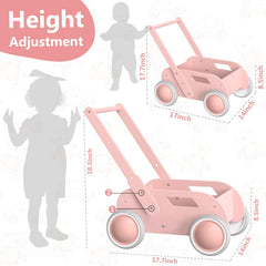 WyfKyd wooden baby walker natural wood side view display