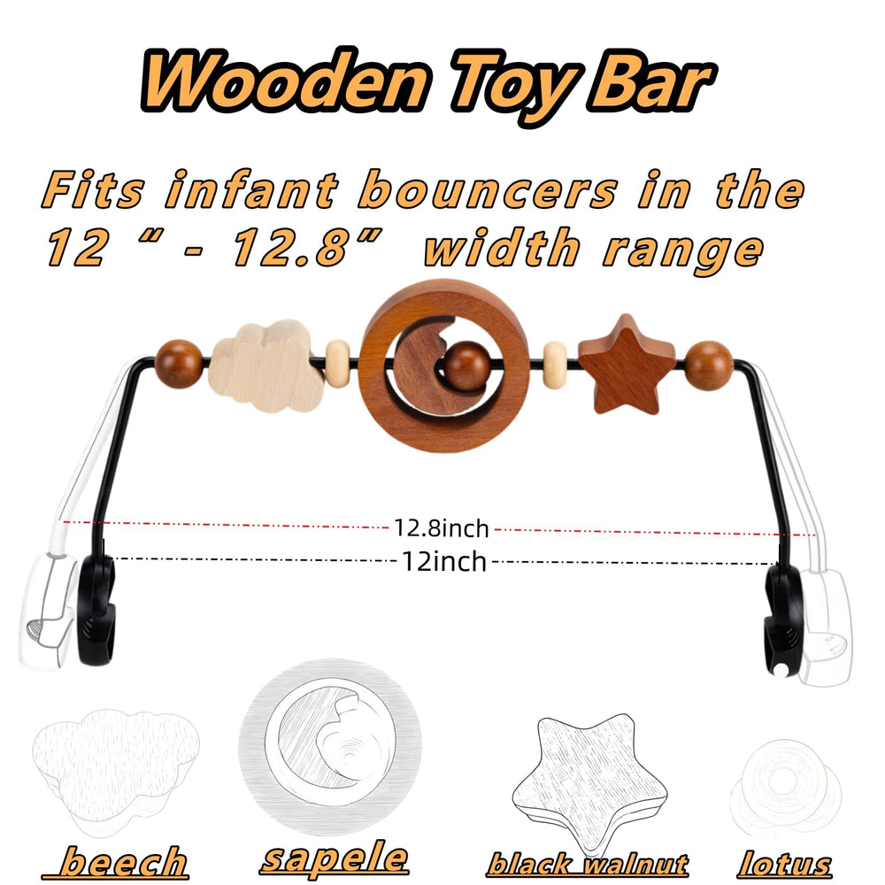 Easy attachment WYFWFDF Toy Bar for 12-12.8 inch bouncers enhances versatility.