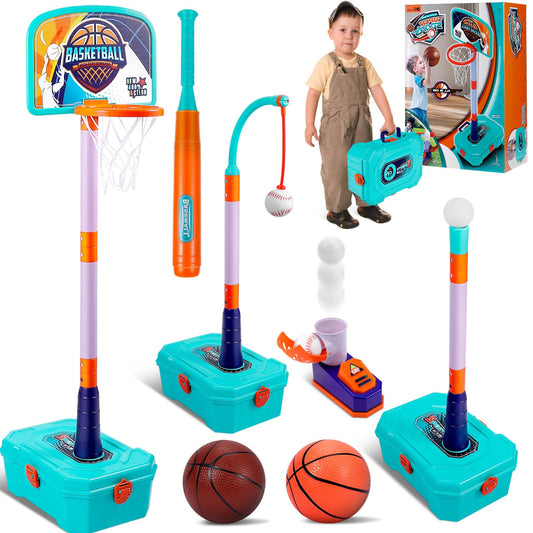 WYRJXYB 4-in-1 toddler basketball hoop for indoor play supporting active fun and coordination.