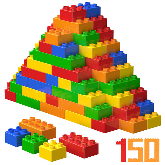 WYSWYG large brick set with 150 pieces in vibrant colors for imaginative play