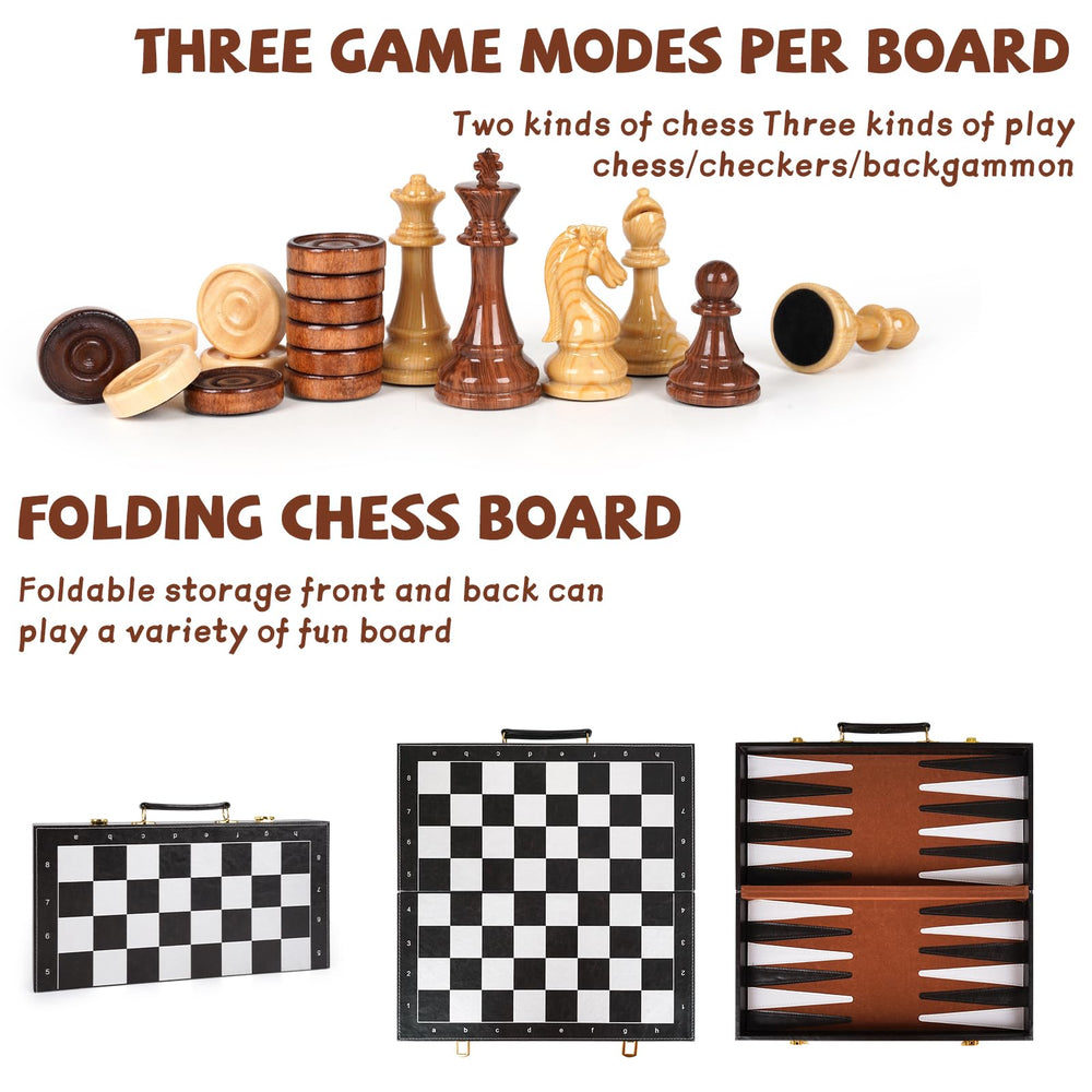 XAOHAO folding board with storage keeps pieces organized.