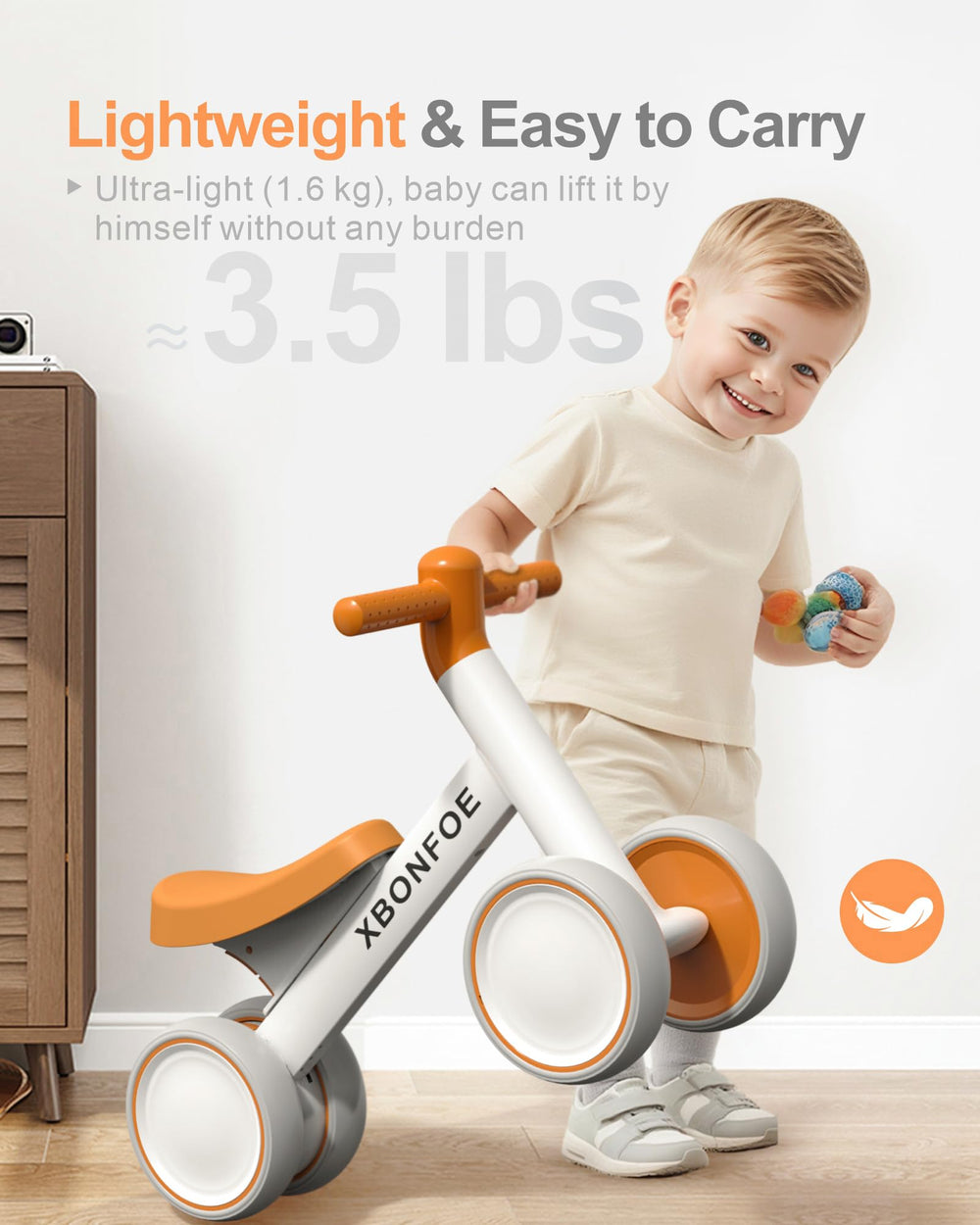 XBONFOE balance bike aluminum frame emphasises sturdy, stable rides.