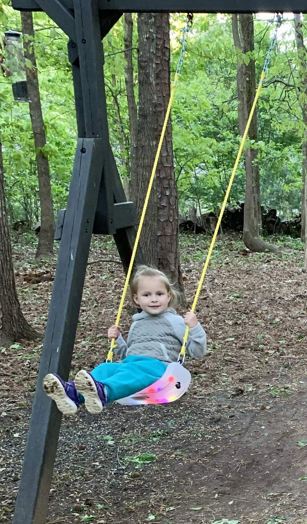 XDP Recreation Firefly LED swing seat for indoor and outdoor use.