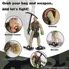 XDUOYJOY army-man posing-action figures support dynamic role-play scenes.