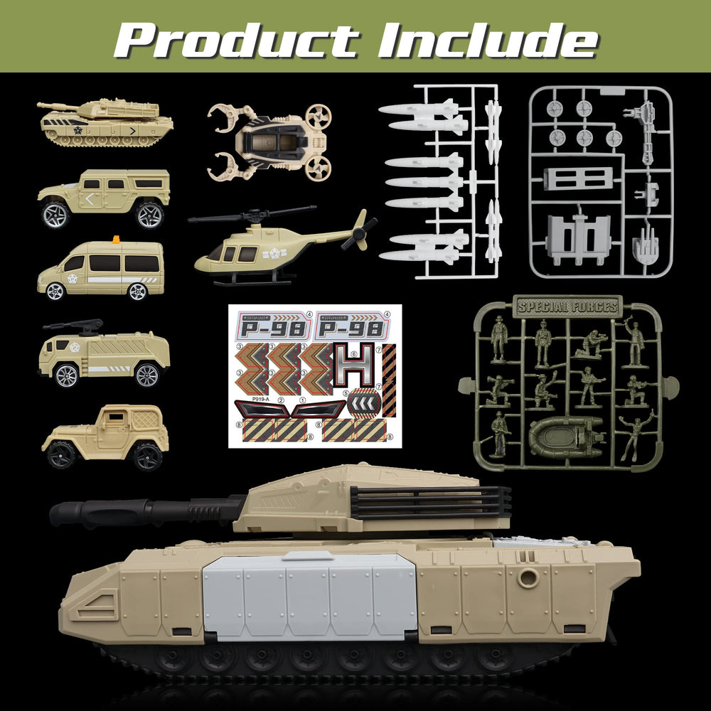 XDUOYJOY army vehicles pack, easy storage and transport for mess-free play