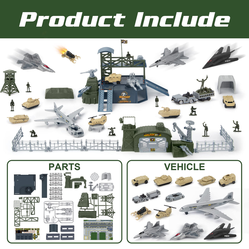 XDUOYJOY Military Base Toy tank and vehicle set highlights realistic details for hands-on play