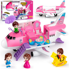 XDUOYJOY pink airplane playset with open cabin encouraging imaginative adventures.