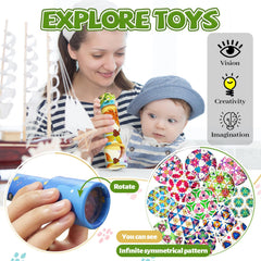 Xeehwb kaleidoscope cute style 4: rotating cylinder reveals stunning color symmetry.