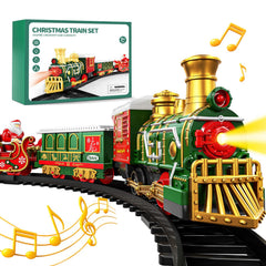 Xelabrion Christmas train locomotive glowing with festive lights for imaginative play