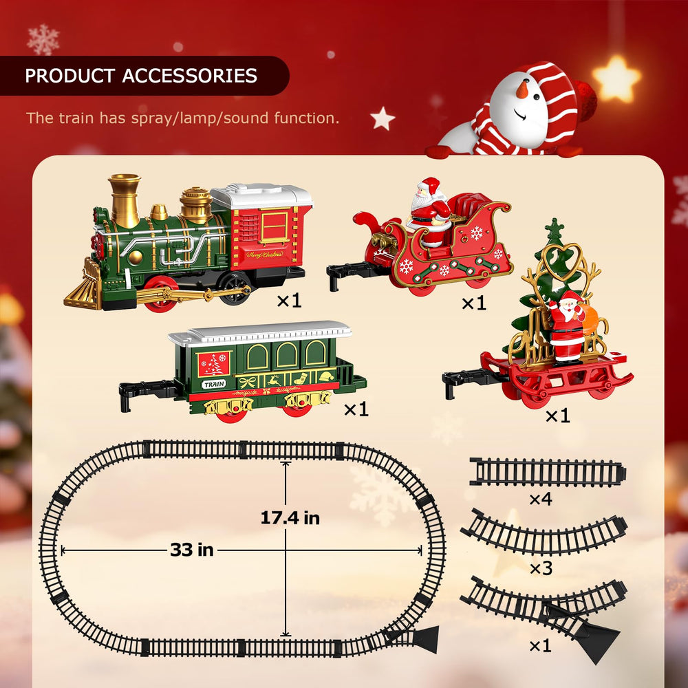 Xelabrion Christmas train track section snapping together for easy setup
