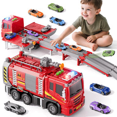 Xelabrion fire truck set compact storage case keeps play organized
