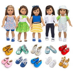 xfe-yue 18-inch doll clothes sets display for creative dress-up play.