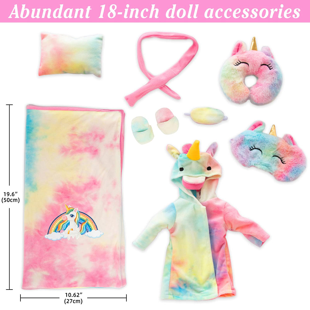 XFEYUE unicorn-style sleeping bag for dolls offers cozy bedtime stories.