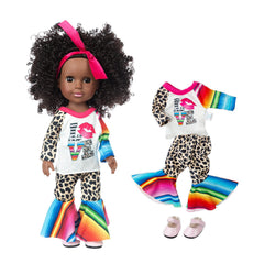 XFEYUE 14.5-inch doll shoes and headband complete stylish looks.