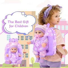 XFEYUE 12inch baby doll lifelike eyes and poseable limbs enhance realism
