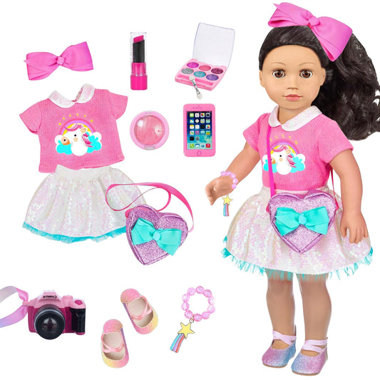 XFEYUE skirt for American 18-inch dolls, perfect for creative dress-up play