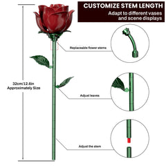 XGSHJ Burgundy Rose Bouquet building set offers a sophisticated Burgundy centerpiece option.