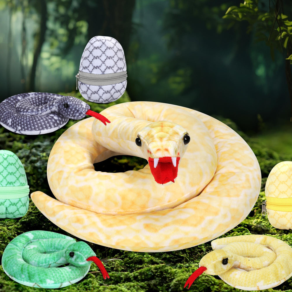 Xhamuon Easter decor plush snakes visually bold for playrooms and shelves.