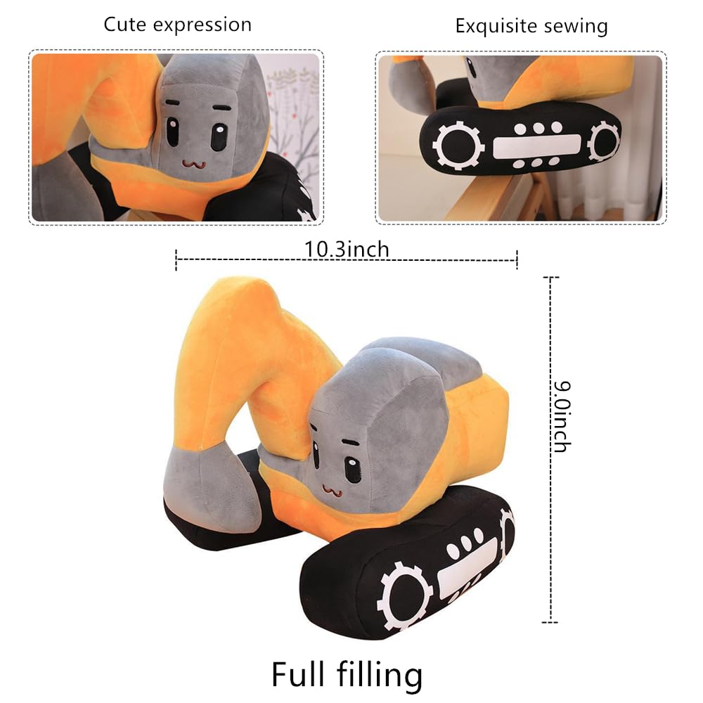 XIAOHONG excavator plush toy packaged vacuum-sealed, reveals fluffy shape on opening