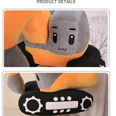 XIAOHONG excavator plush toy side view, ideal pocket-size friend for imaginative adventures