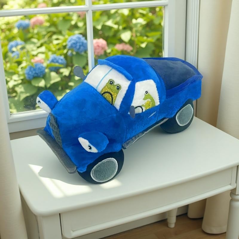 XIAOMOHAN blue car plush toy uses skin-friendly fabric for soft hugs