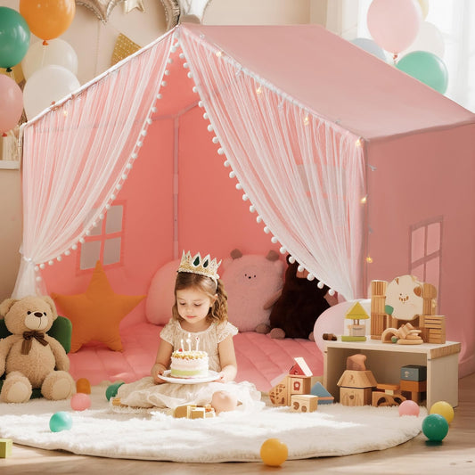 Xiaowantong large play tent with 55in length supports group play for 3–4 children.