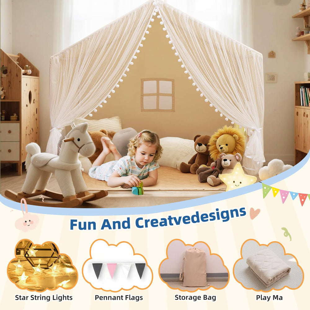 xiaowantong Large Kids Play Tent easy clean design keeps fabrics fresh after daily use.