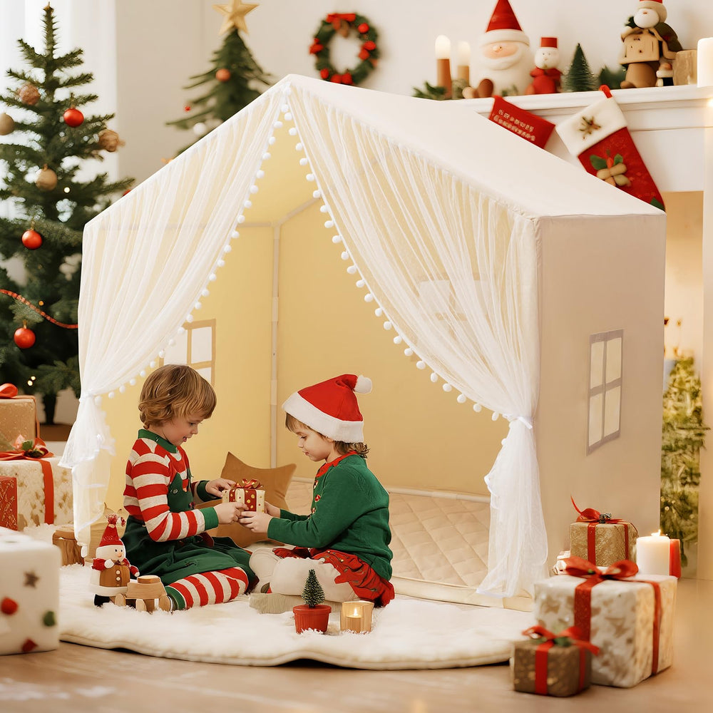 xiaowantong Large Kids Play Tent fits neatly in indoor spaces for cozy play.