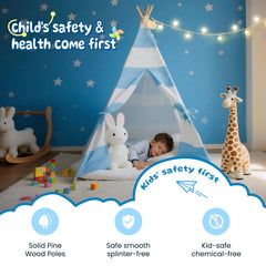 xiaowantong teepee tent striped blue lights add dreamy ambiance