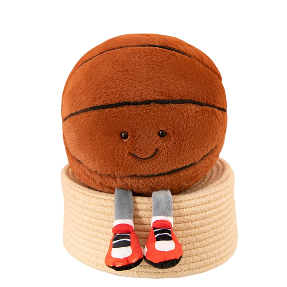 XIGUI basketball pillow in soft plush fabric, cozy and cuddly for kids.
