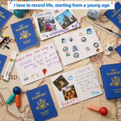 XIISVINT passport notebook spread design, inspiring storytelling and projects.