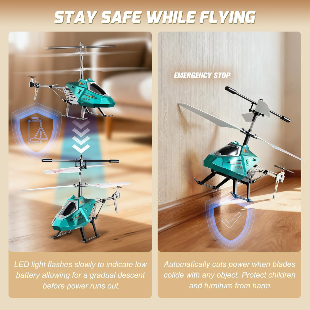 XIKOTEC RC helicopter with interchangeable shells for customizable color schemes.