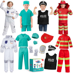 Ximoeo 4-in-1 toddler costume pack with four roles for imaginative play