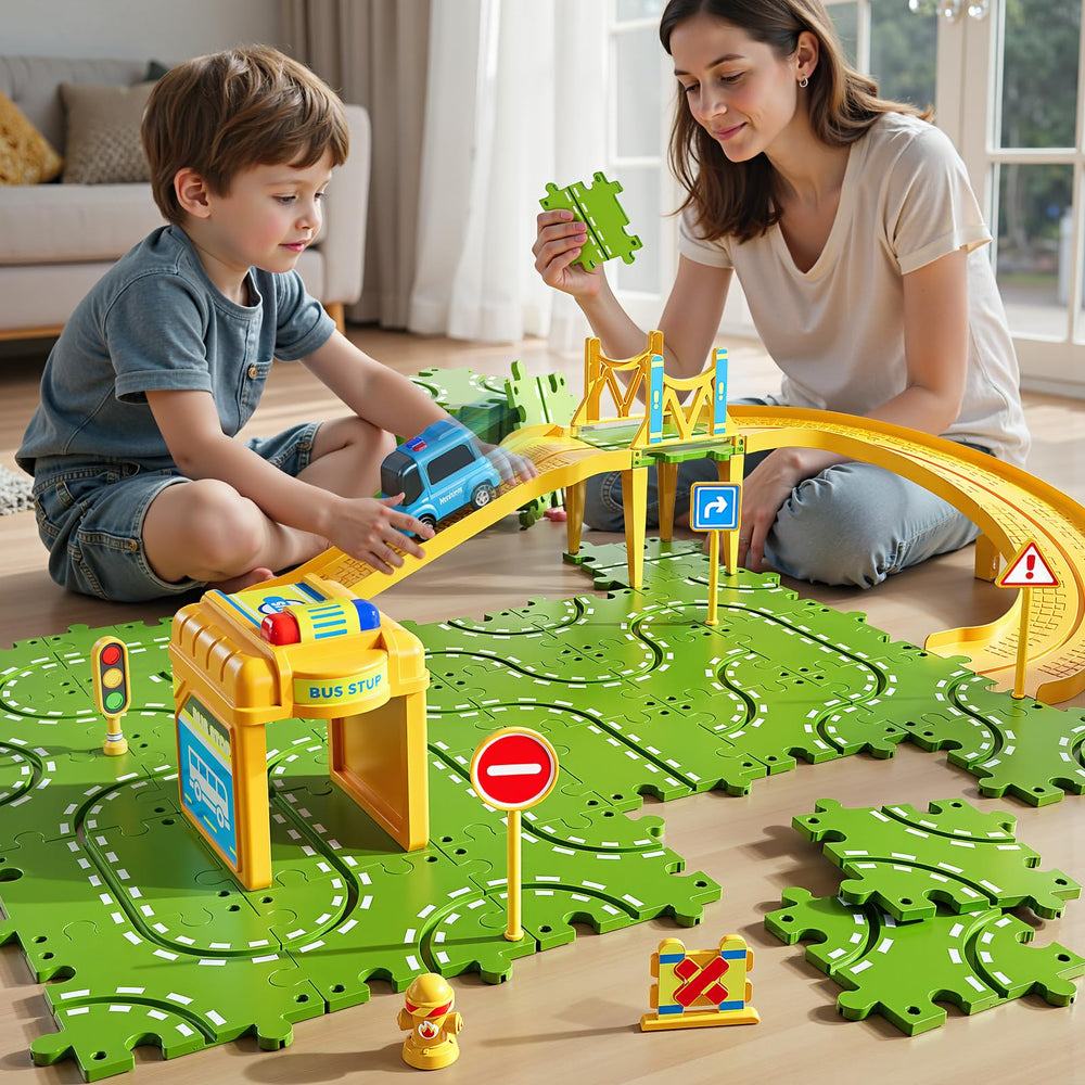 XINNOVEL road signs and vehicles support storytelling and spatial awareness.