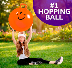 Xino Sports hopping ball handle close-up showing a sturdy grip.