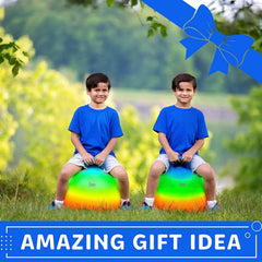 Xino Sports rainbow hopper ball supports safe, sturdy jumping sessions.