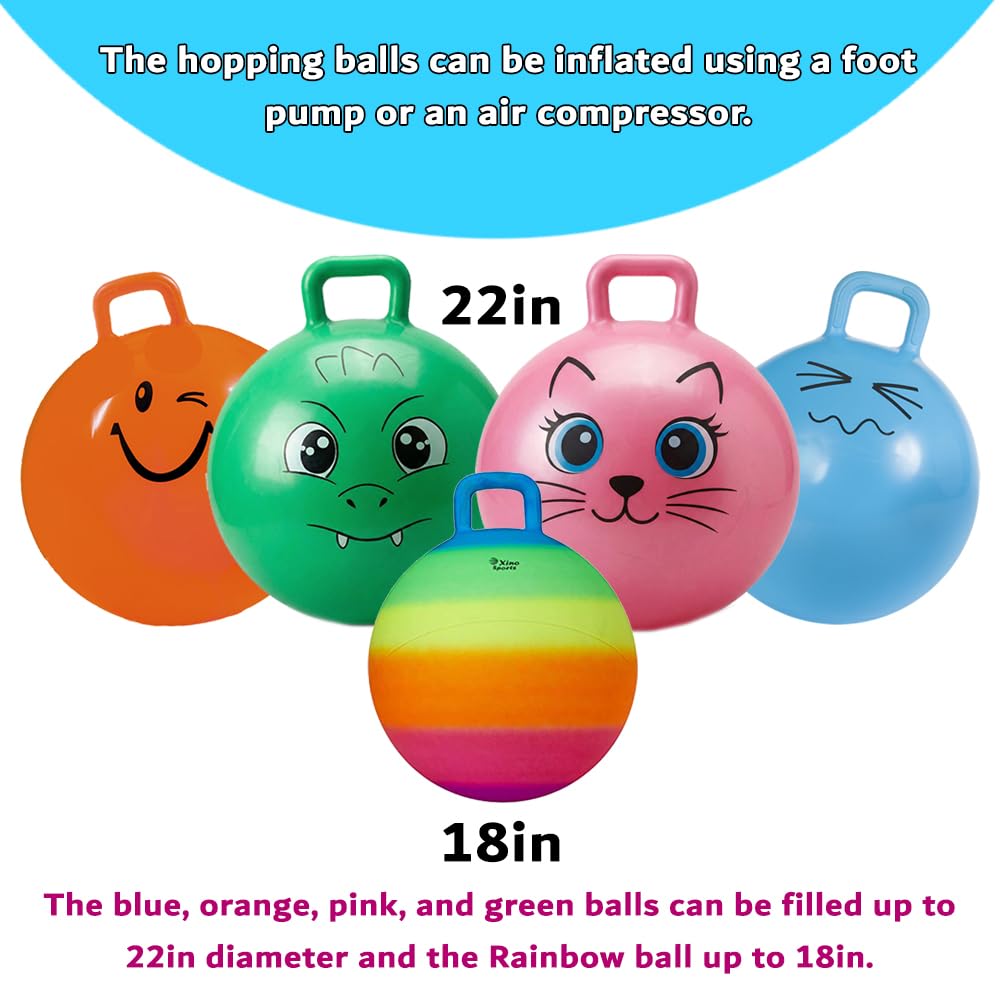 Xino Sports hopping ball outdoors with teen demonstrates versatile exercise options.