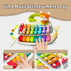 Bright keys on XINSITE toy highlighting durable ABS plastic and safe play.