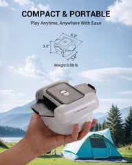 XISZMOG Compact packing case keeps the shuffler safe during travel.