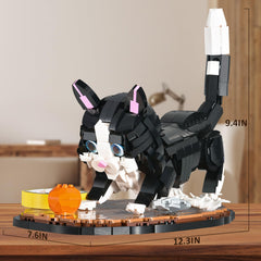 XITALAXU black-and-white cat ornament provides zero maintenance display piece.