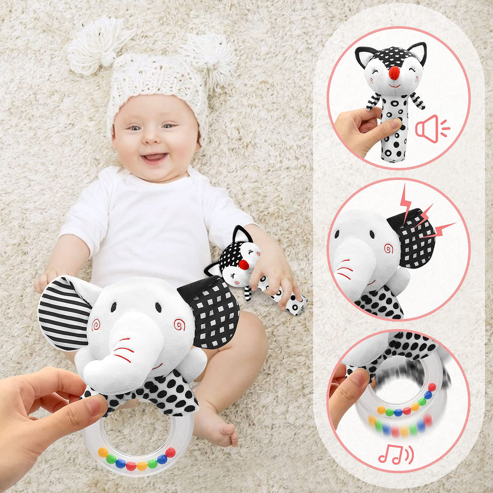 XIXILAND high-contrast black and white pattern on soft toy