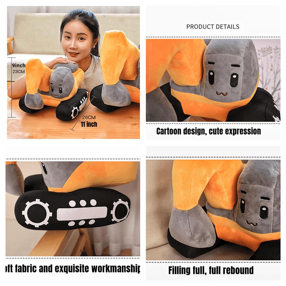 XIYUAN child holding excavator plush ideal for comforting naptime and storytelling.