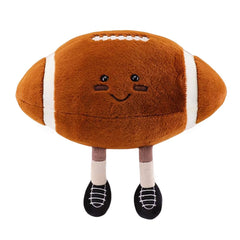 XIYUAN Rugby Plush Ball face detail, soft and inviting for naptime cuddling.