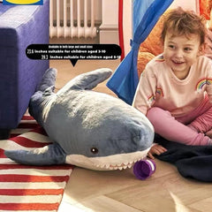 XIYUAN shark plush pillow with soft fabric close-up.